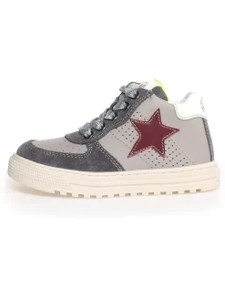 Leder-Sneakers "Hess" in Grau/ Anthrazit