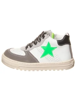 Leder-Sneakers "Hess" in Weiß/ Grau