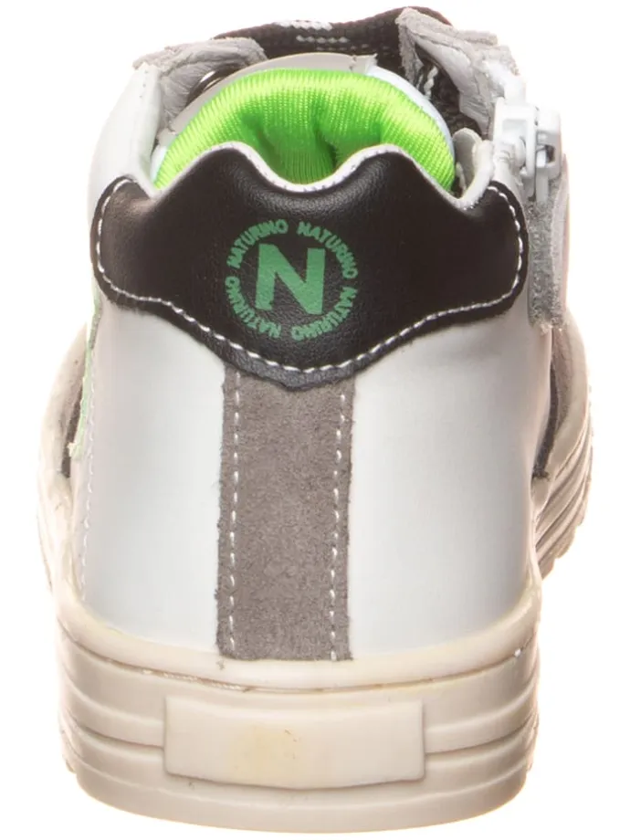 Leder-Sneakers "Hess" in Weiß/ Grau