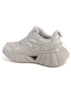 Leder-Sneakers in Beige