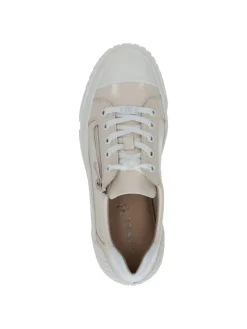 Leder-Sneakers in Beige