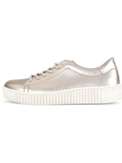 Leder-Sneakers in Beige