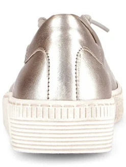 Leder-Sneakers in Beige