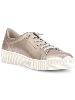 Leder-Sneakers in Beige