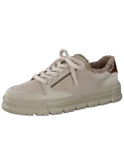Leder-Sneakers in Beige
