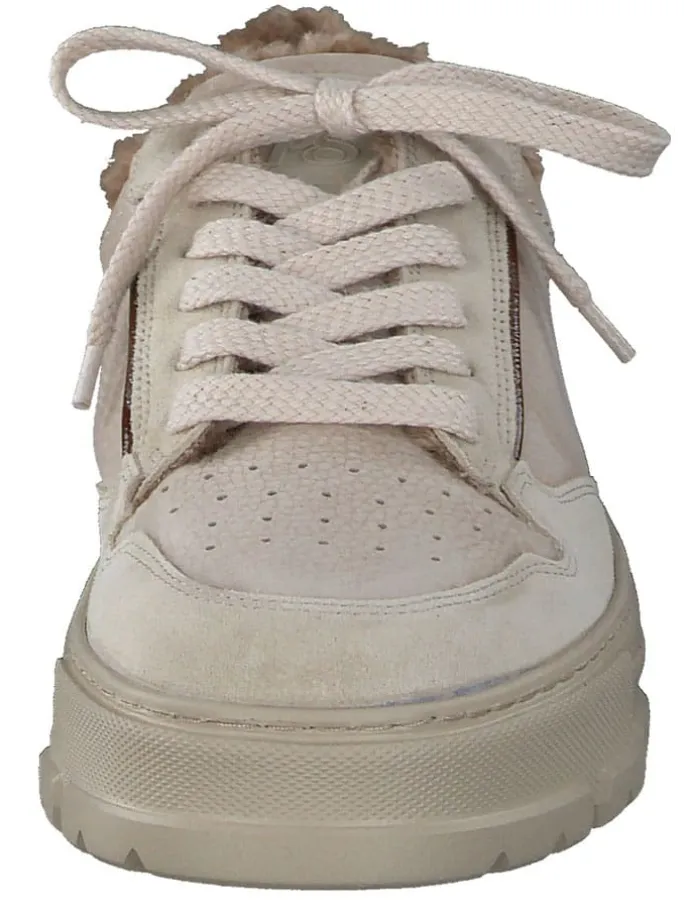 Leder-Sneakers in Beige