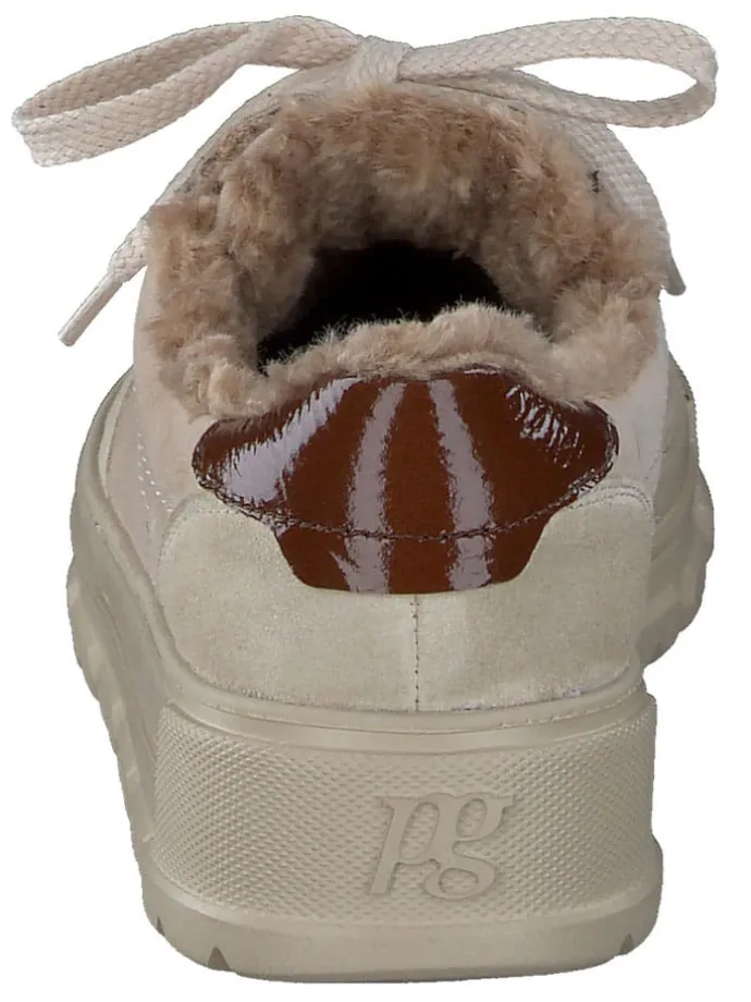 Leder-Sneakers in Beige