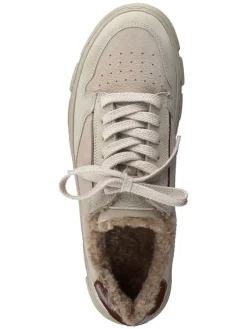 Leder-Sneakers in Beige