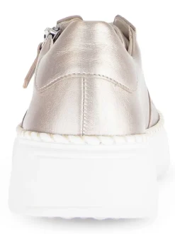 Leder-Sneakers in Beige
