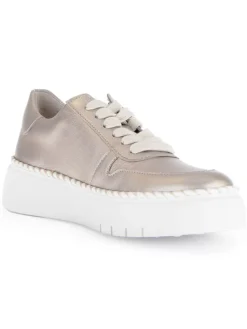 Leder-Sneakers in Beige