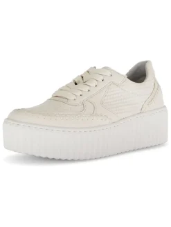 Leder-Sneakers in Beige