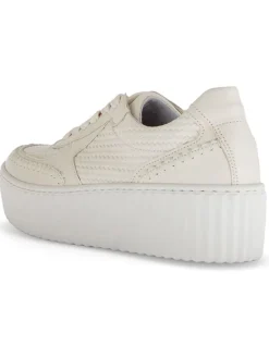 Leder-Sneakers in Beige