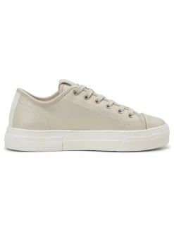 Leder-Sneakers in Beige