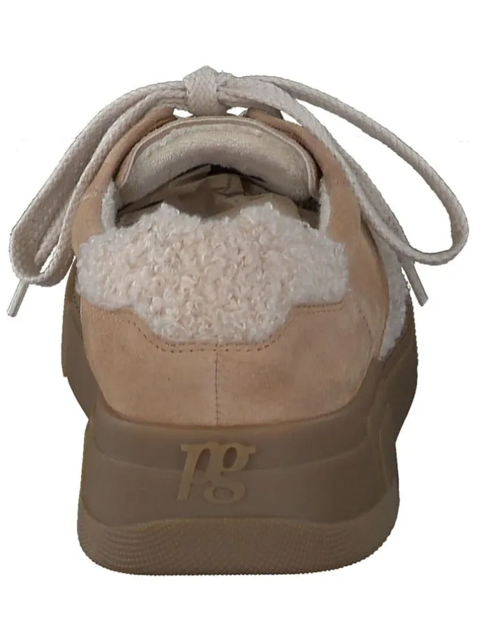 Leder-Sneakers in Beige