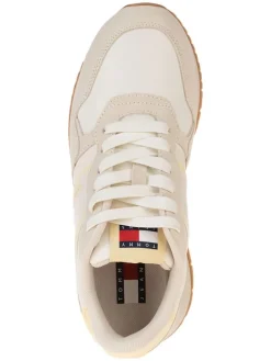 Leder-Sneakers in Beige/ Gelb