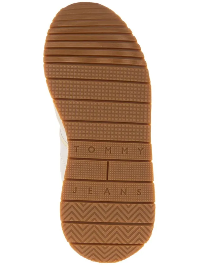 Leder-Sneakers in Beige/ Gelb