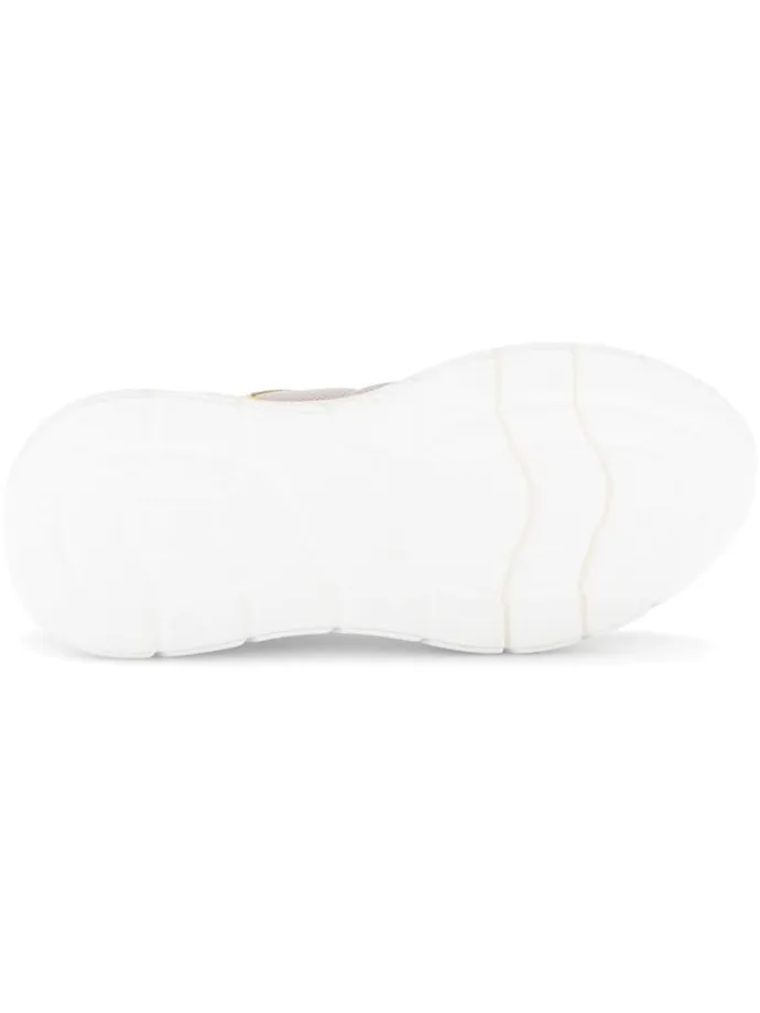 Leder-Sneakers in Beige/ Gelb