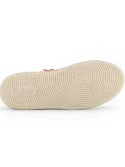 Leder-Sneakers in Beige/ Orange