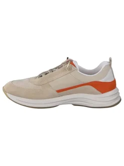 Leder-Sneakers in Beige/ Orange