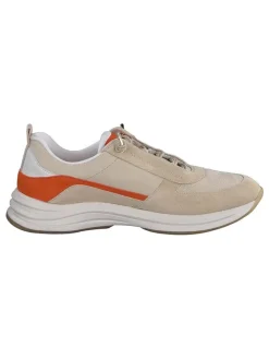 Leder-Sneakers in Beige/ Orange