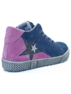 Leder-Sneakers in Blau