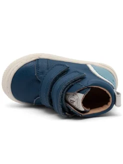 Leder-Sneakers in Blau/ Hellblau/ Weiß