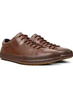 Leder-Sneakers in Braun