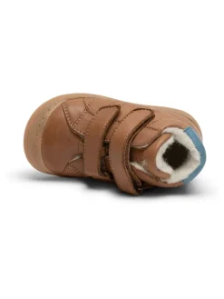 Leder-Sneakers in Camel