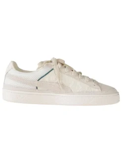 Leder-Sneakers in Creme
