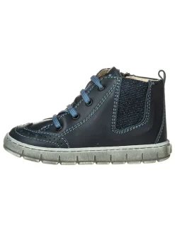 Leder-Sneakers in Dunkelblau