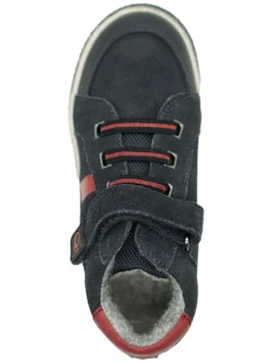 Leder-Sneakers in Dunkelblau