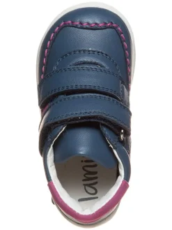 Leder-Sneakers in Dunkelblau