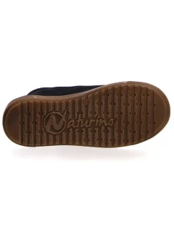 Leder-Sneakers in Dunkelblau