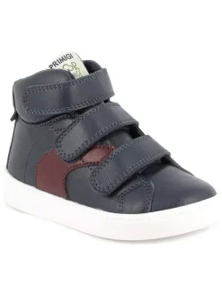 Leder-Sneakers in Dunkelblau