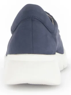 Leder-Sneakers in Dunkelblau