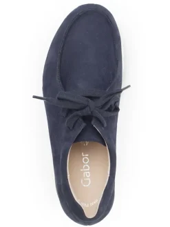 Leder-Sneakers in Dunkelblau