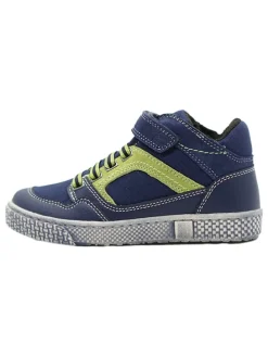 Leder-Sneakers in Dunkelblau