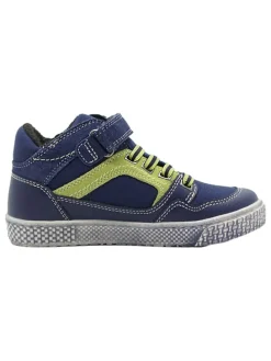 Leder-Sneakers in Dunkelblau