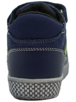 Leder-Sneakers in Dunkelblau