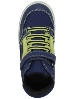 Leder-Sneakers in Dunkelblau