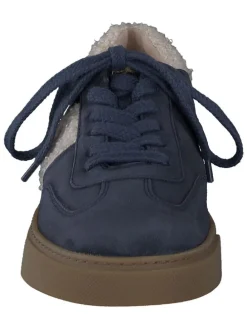 Leder-Sneakers in Dunkelblau