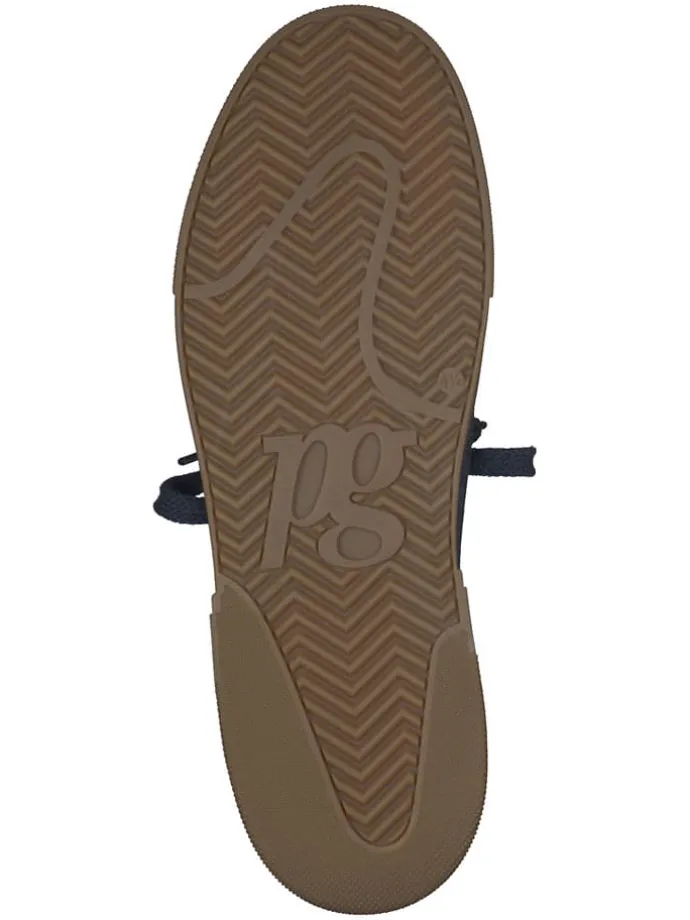 Leder-Sneakers in Dunkelblau