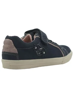 Leder-Sneakers in Dunkelblau