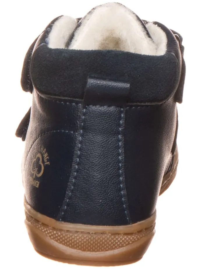 Leder-Sneakers in Dunkelblau