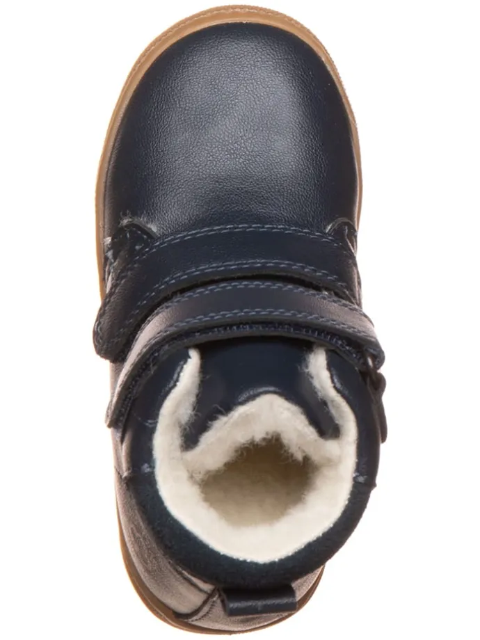 Leder-Sneakers in Dunkelblau