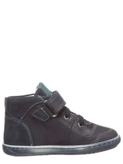 Leder-Sneakers in Dunkelblau