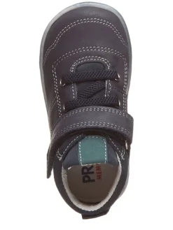 Leder-Sneakers in Dunkelblau