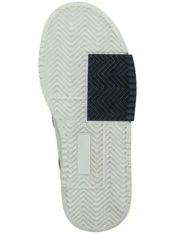 Leder-Sneakers in Dunkelblau/ Hellblau