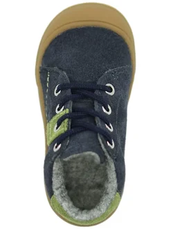 Leder-Sneakers in Dunkelblau