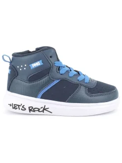 Leder-Sneakers in Dunkelblau